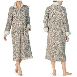 Anne Klein Long Sleeve Zip Plush Robe
